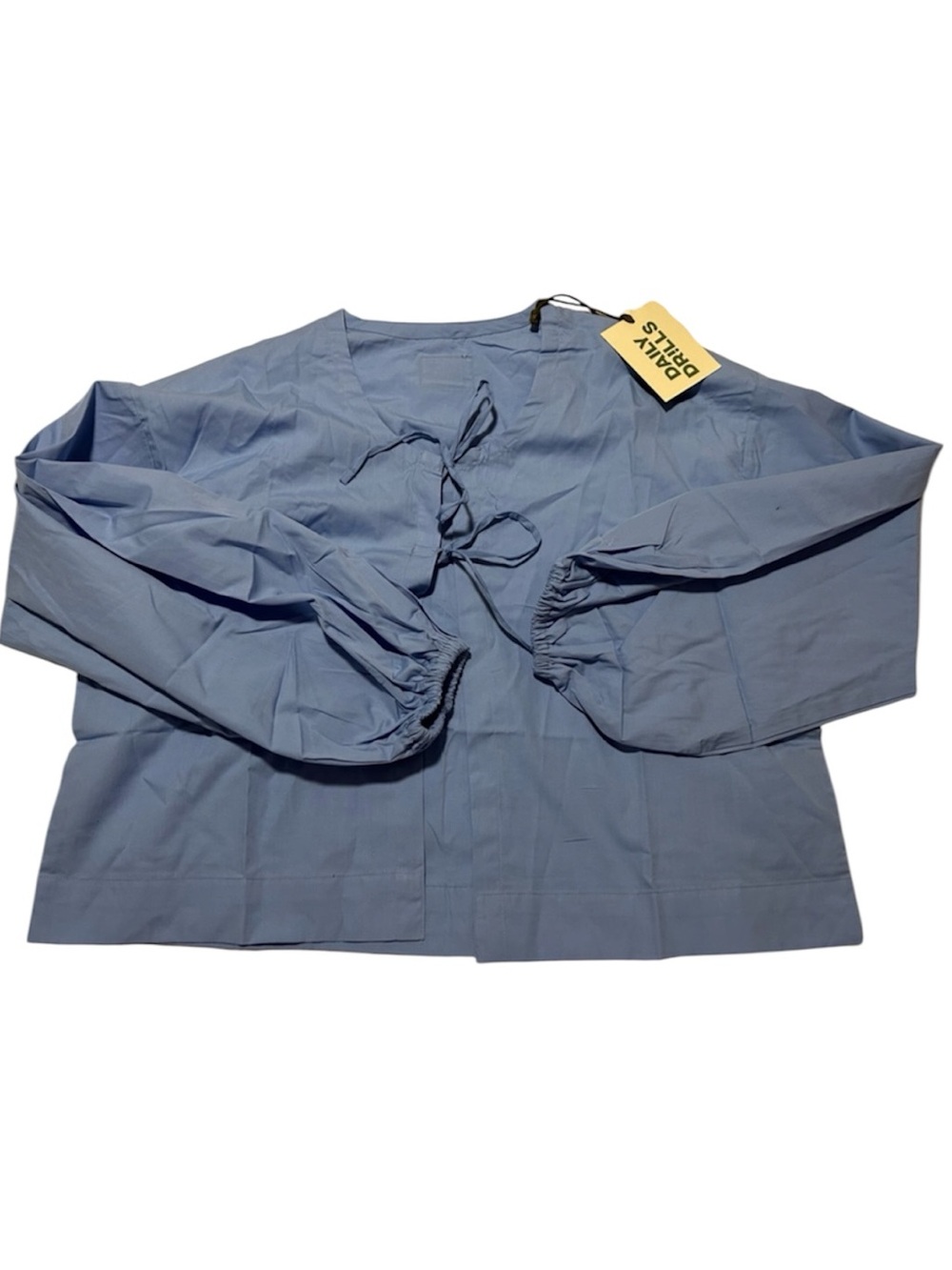 Daily Drills Poplin Tie Top NWT in Malibu Blue- Size M/L